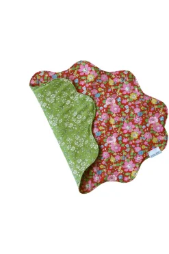 Reversible Wavy Placemat Made With Liberty Fabric in Betsy Star & Capel Pistachio