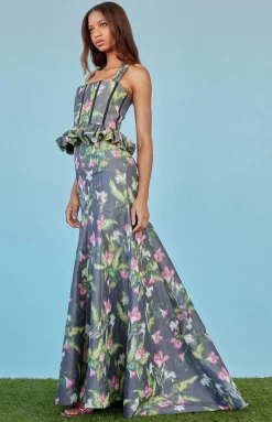 Rhea Corset Top in Pink Lily Taffeta