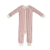 Ribbed Baby Footless Sleeper in Stripes Away Berry