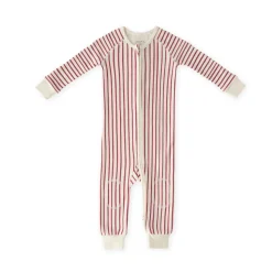 Ribbed Baby Footless Sleeper in Stripes Away Berry