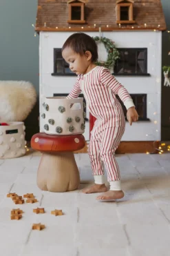 Ribbed Baby Footless Sleeper in Stripes Away Berry