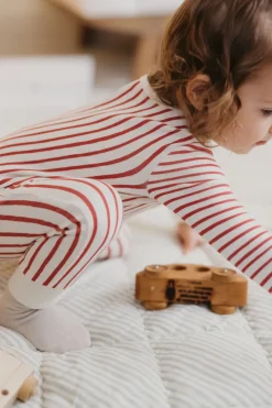 Ribbed Baby Footless Sleeper in Stripes Away Berry