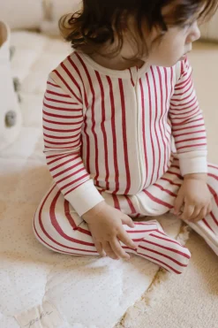 Ribbed Baby Sleeper in Stripes Away Berry