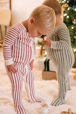 Ribbed Baby Sleeper in Stripes Away Berry