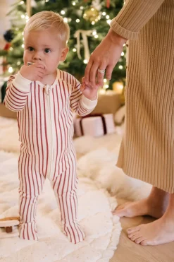 Ribbed Baby Sleeper in Stripes Away Berry