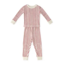 Ribbed Kids Pajama in Stripes Away Berry