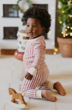 Ribbed Toddler Pajama in Stripes Away Berry