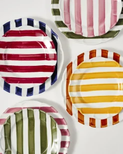 Righe Dessert Plate, Pink