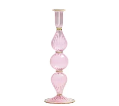 Ripple Candle Holder in Pink