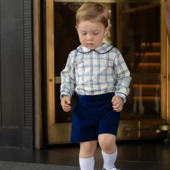 Robert Shorts in Back Bay Blue Velvet