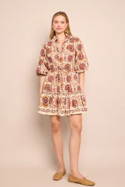 Robin Dress in Batik Vine Ivory