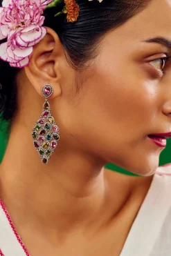 Rohan Diamond Multicolor Tourmaline Earrings