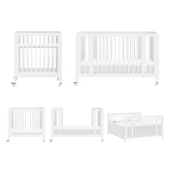 Rolli 9-in-1 Convertible All-Stages® Crib with Bassinet & Toddler Bed Conversion Kits in White