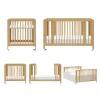 Rolli 9-in-1 Convertible All-Stages® Crib with Bassinet & Toddler Bed Conversion Kits in Honey