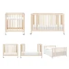Rolli 9-in-1 Convertible All-Stages® Crib with Bassinet & Toddler Bed Conversion Kits in Washed Natural