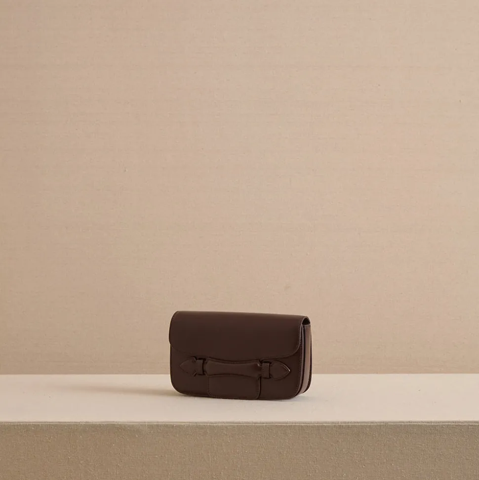 Romy Clutch in Box Calf Palmellato Chocolate