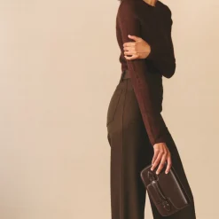 Romy Clutch in Box Calf Palmellato Chocolate