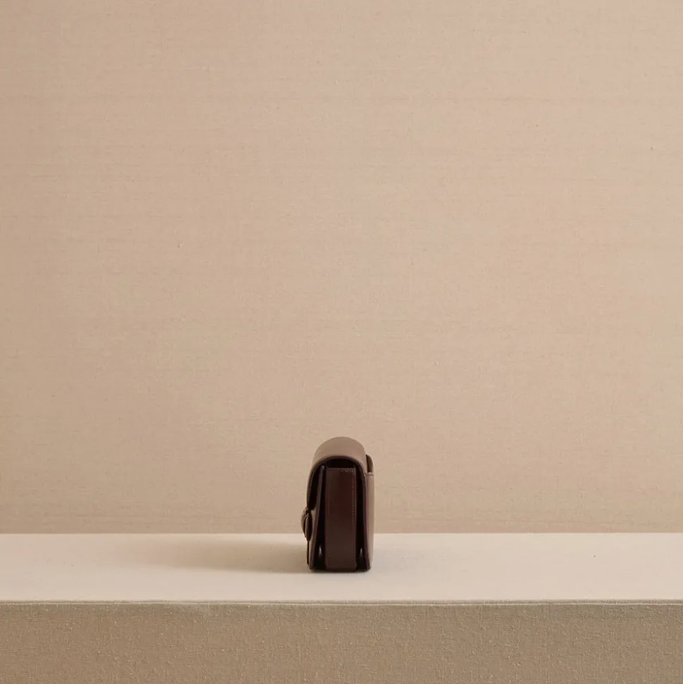 Romy Clutch in Box Calf Palmellato Chocolate