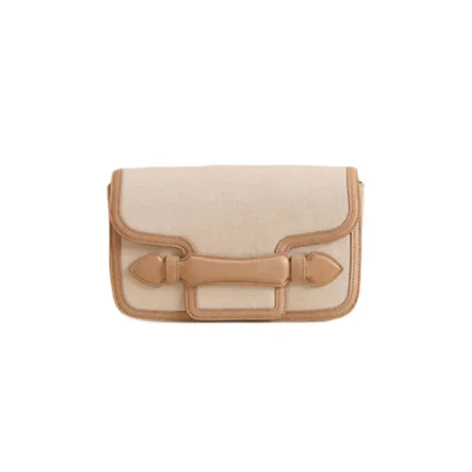 Romy Clutch in Canvas Natural & Supple Soft Natural