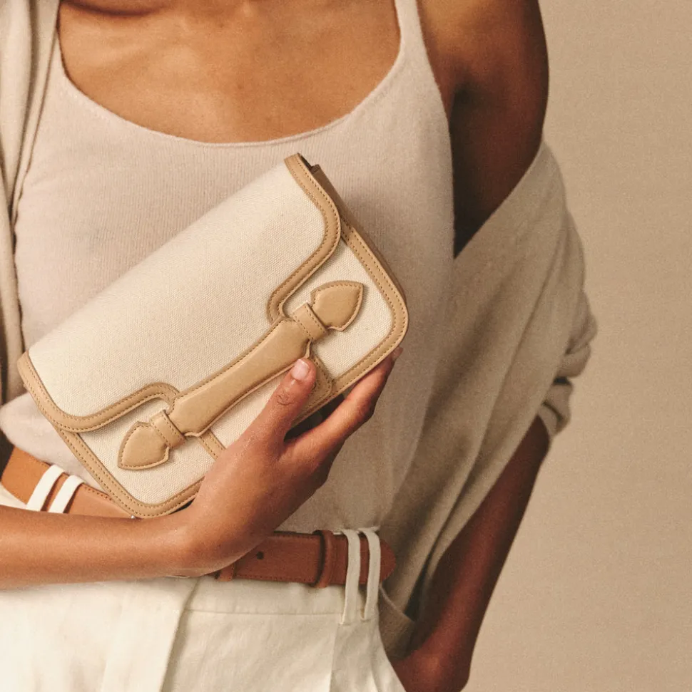Romy Clutch in Canvas Natural & Supple Soft Natural