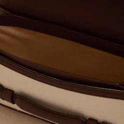 Romy Clutch in Canvas Natural & Soft Chocolate