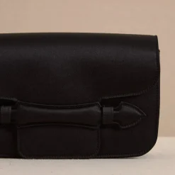 Romy Clutch in Satin Black