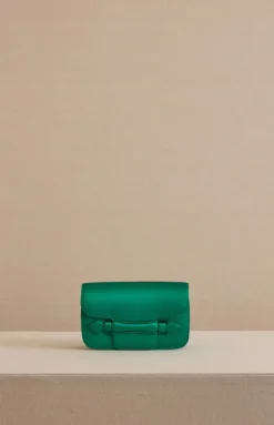 Romy Clutch in Satin Emerald