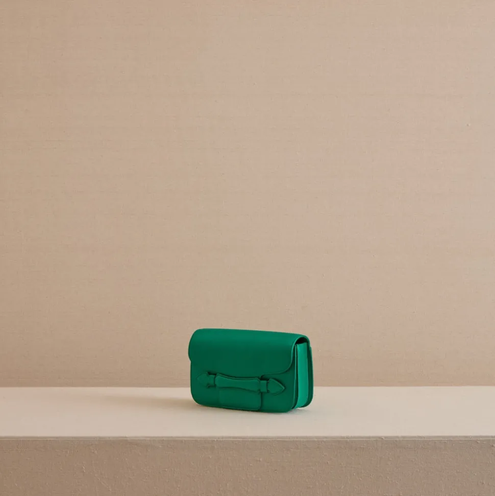 Romy Clutch in Satin Emerald