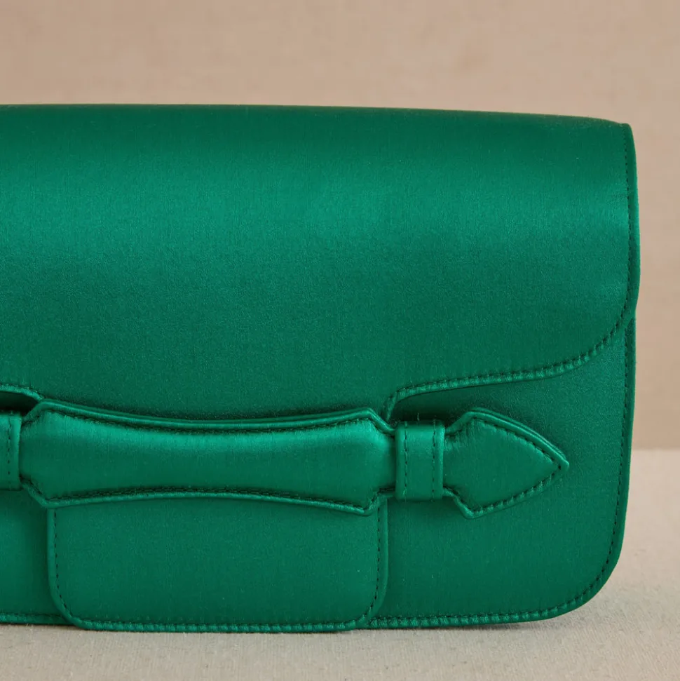 Romy Clutch in Satin Emerald