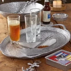 Rope Handled Large Oval Tray