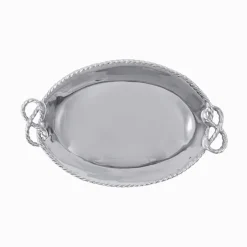 Rope Knot Handled Oval Serving Tray