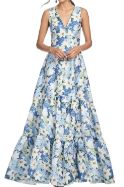 Rori Gown in Sky Blue Star Lillies