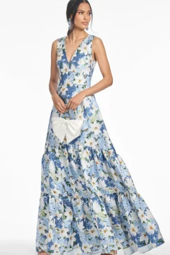 Rori Gown in Sky Blue Star Lillies