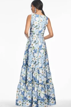 Rori Gown in Sky Blue Star Lillies