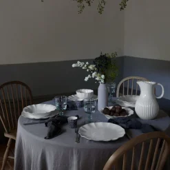 Rosa Collection Dinner Plates in White, Set of 6