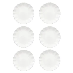 Rosa Collection Dinner Plates in White, Set of 6