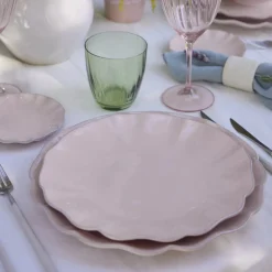 Rosa Collection Dinner Plates in Rosé, Set of 6