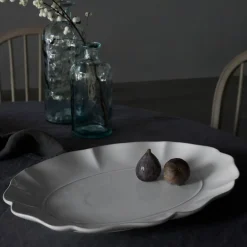Rosa Collection Oval Platter 12" in White