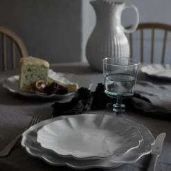 Rosa Collection Salad Plates in White, Set of 6