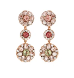 Rosace Earrings With Tourmalines And Diamonds