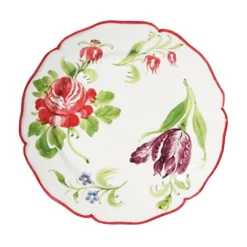 Rose and Tulip Dinner Plates in Multi, Set of 6
