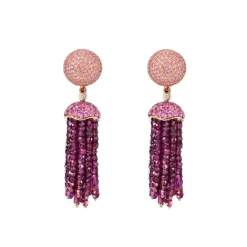 Rose Bauble Tassel Earrings