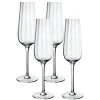 Rose Garden Flute Set in Clear, Set of 4