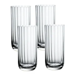 Rose Garden Highball/Tumbler Set in Clear, Set of 4