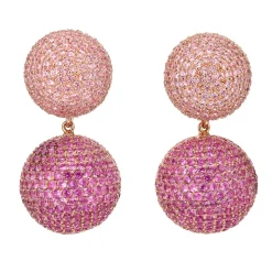 Rose Sapphire Bauble Earrings