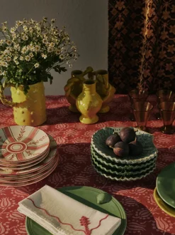 Rose Stripe Dinner Plate