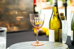 Rose Wine Glasses With Lens Design, Set of 4