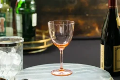 Rose Wine Glasses With Stars Design, Set of 4