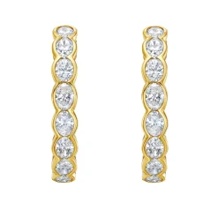Rosette Diamond Hoop Earrings