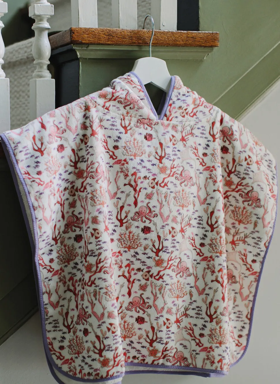 Rosy Coral Reef Swim Poncho